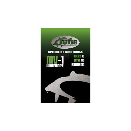 Maver Carp Mv-3 Wide Gape Barbless Hooks Size 4