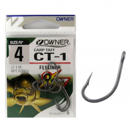 Owner Carp Taff CT 1 FlyLiner Hook Sise 4